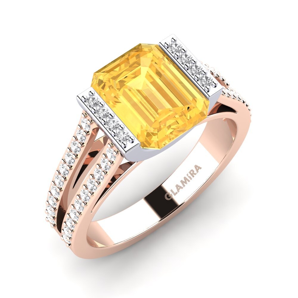 14k Oro Rosa & Blanco Anillo de compromiso Trinetta