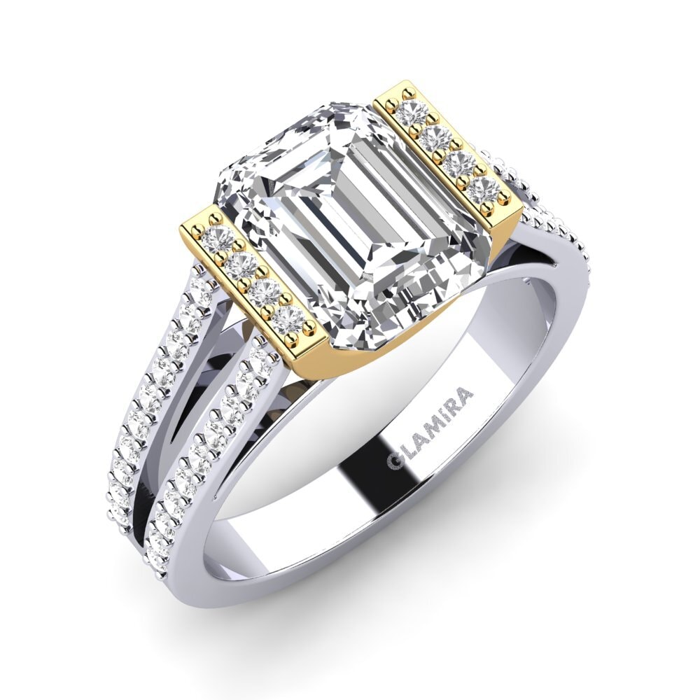 14ct White / Yellow Gold Engagement Ring Trinetta
