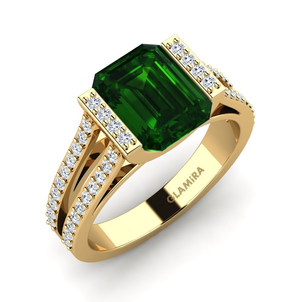 Green Tourmaline Engagement Ring Trinetta