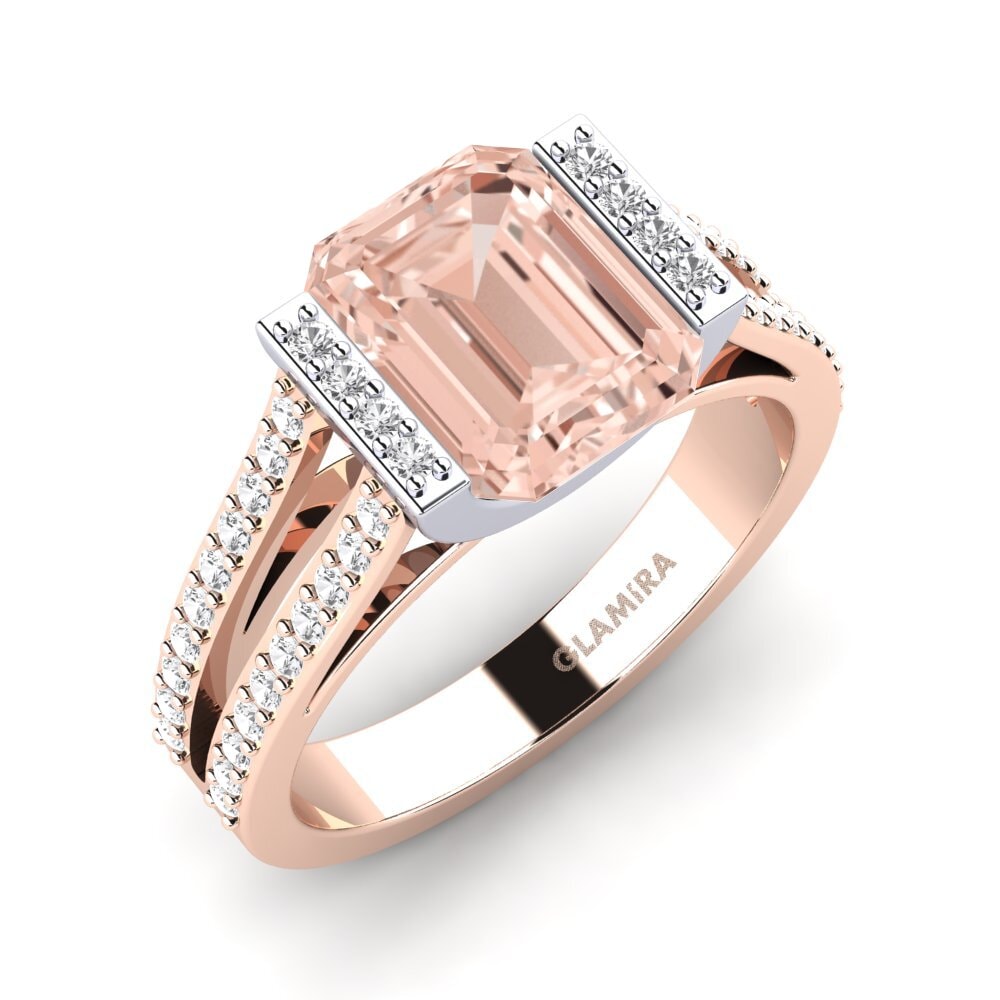 18ct Rose / White Gold Engagement Ring Trinetta