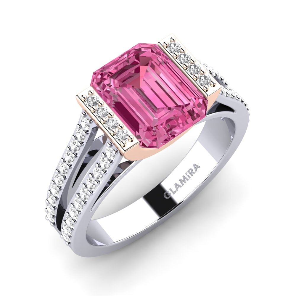 18ct White / Rose Gold Engagement Ring Trinetta