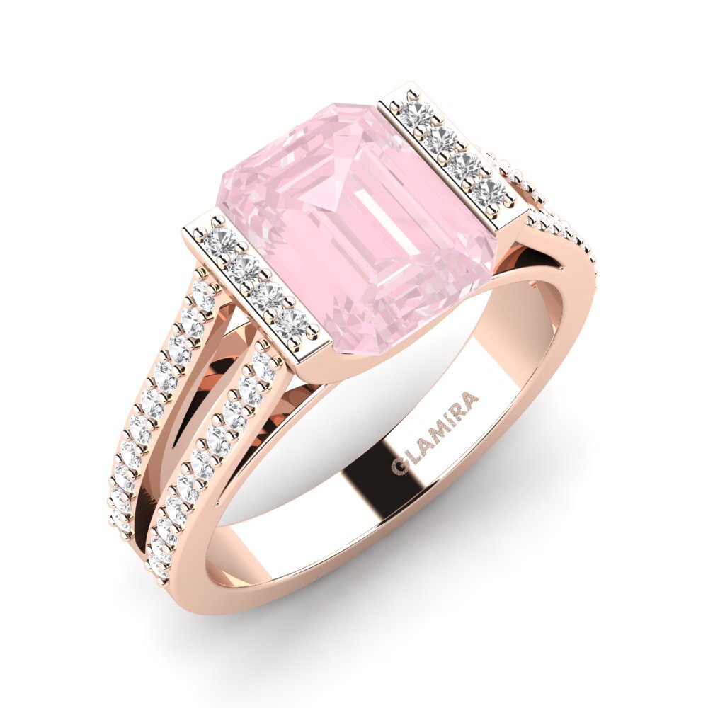 9 Ayar Pembe Altın Kadın Yüzük Trinetta
