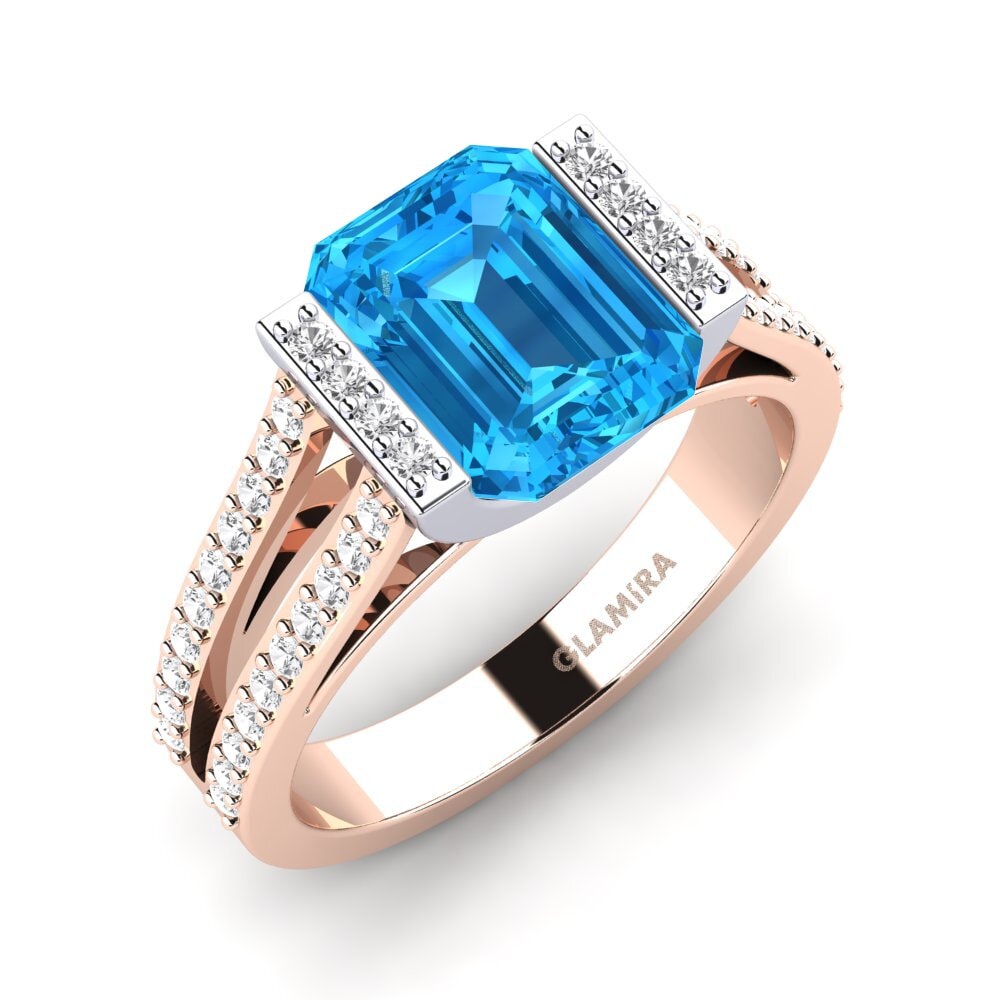 18ct Rose & White Gold Engagement Ring Trinetta