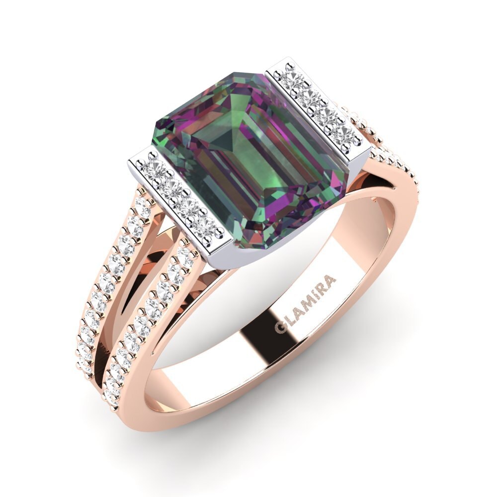 18ct Rose & White Gold Engagement Ring Trinetta