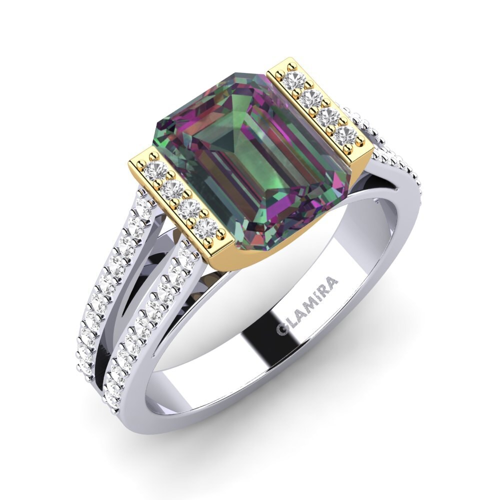 18ct White / Yellow Gold Engagement Ring Trinetta