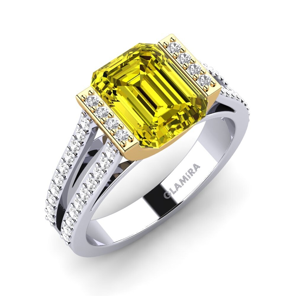18ct White / Yellow Gold Engagement Ring Trinetta