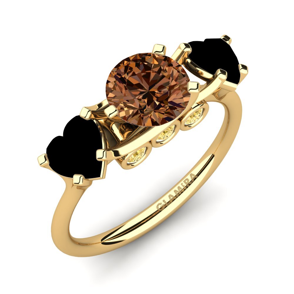 18k Oro Amarillo Anillo de compromiso Trissina