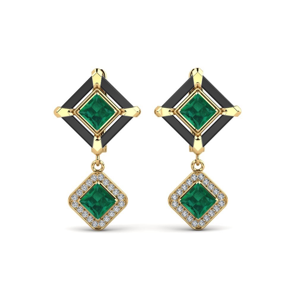 9ct Yellow Gold Emerald Women's Earring Trudies