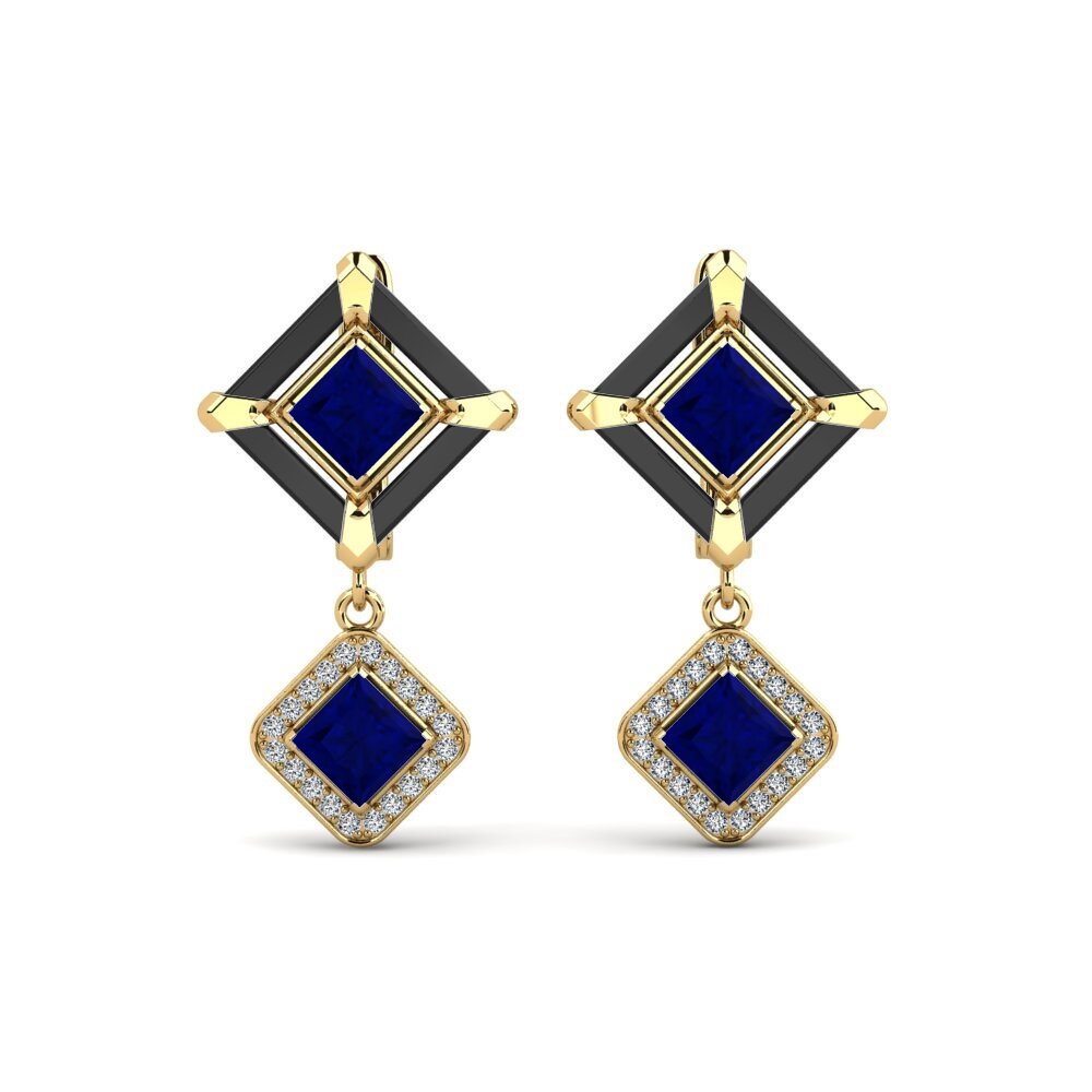 9ct Yellow Gold Sapphire Women's Earring Trudies