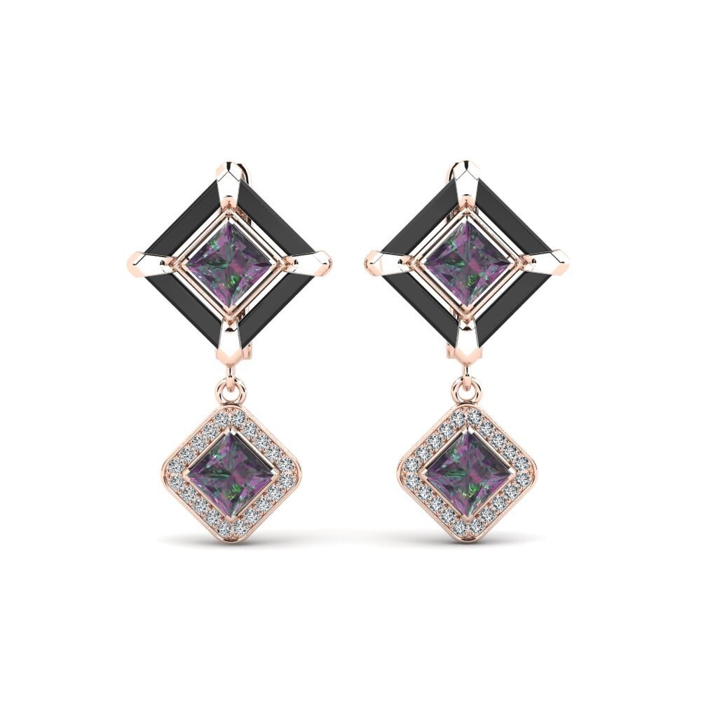 18ct Rose Gold Mystic Topaz Women's Earring Trudies