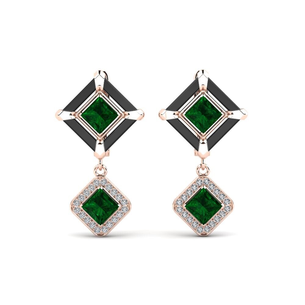 9ct Rose Gold Tsavorite Women's Earring Trudies