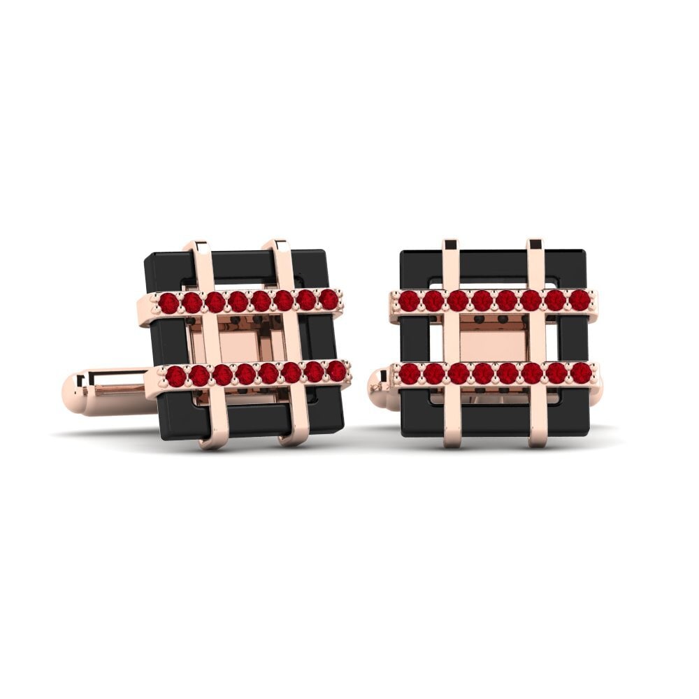 14k Oro Rosa Circonita Roja Gemelo Trujillo