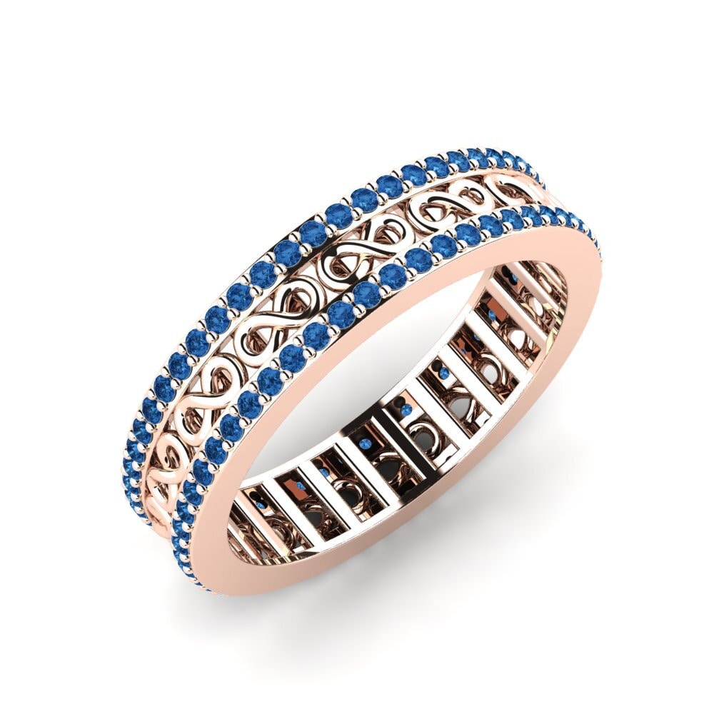 750 Rood Goud Donker Blauwe Zirkoon Ringen Trumbeak