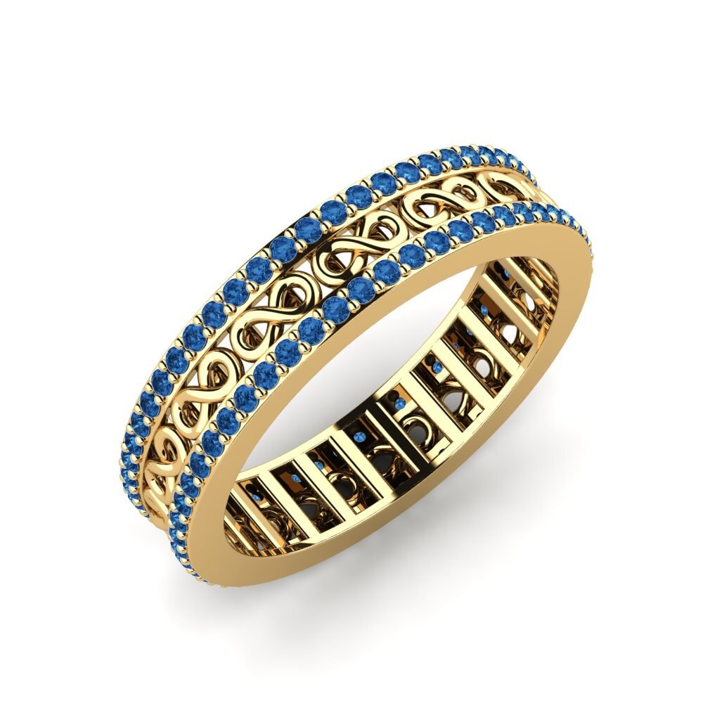 18K Geel Goud Donker Blauwe Zirkoon Ringen Trumbeak