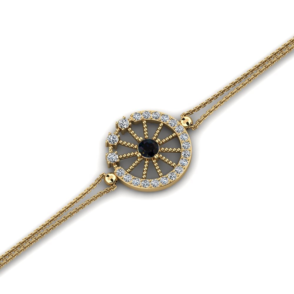 14ct Yellow Gold Black Opal Women's Bracelet Trunkies