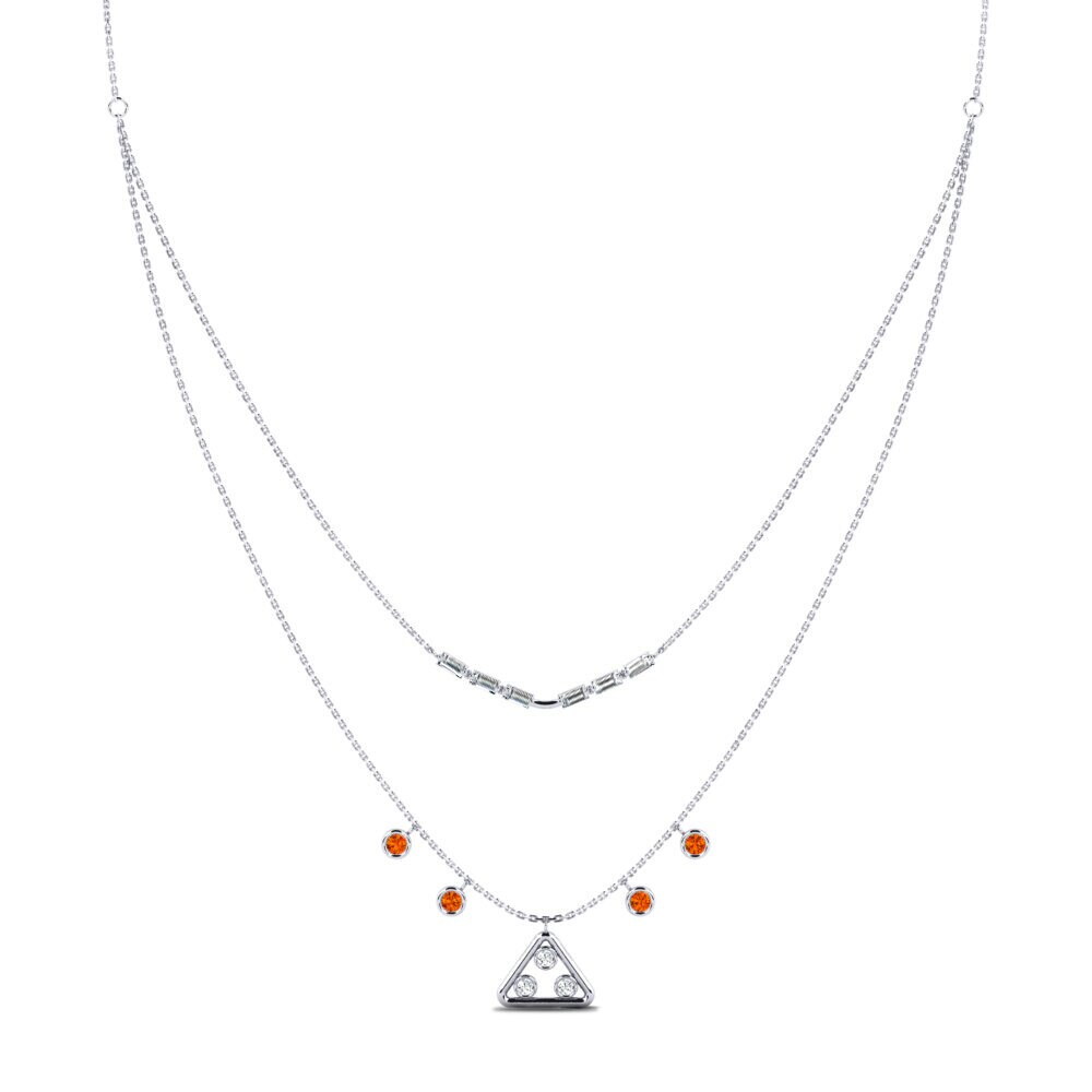 Zafiro Naranja Collar de Mujer Truwo