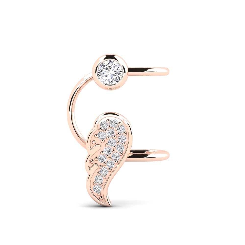 14k Oro Rosa Diamante cultivado en laboratorio Pendiente de mujer Tryn