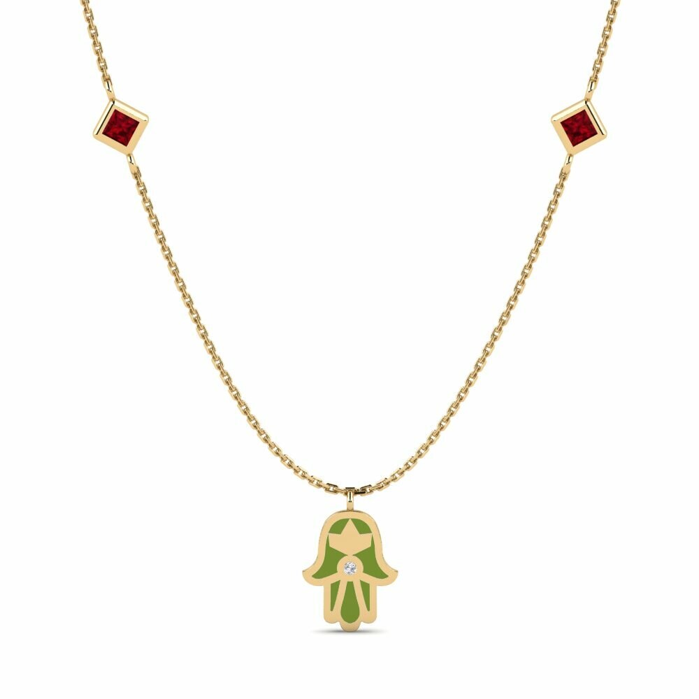 Vàng 18K Đá Ruby / Hồng Ngọc Dây chuyền nữ Tshepo