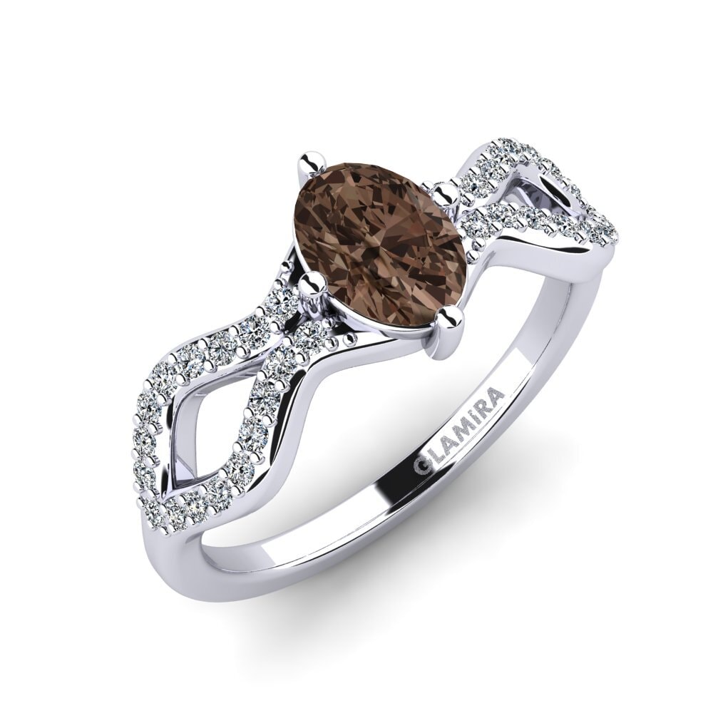 Oval Smoky Quartz Women's Ring Tspr