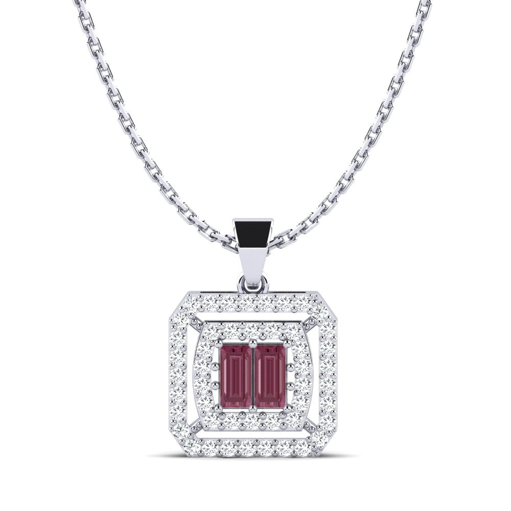 Rhodolite Garnet Women's Pendant Tuberculate