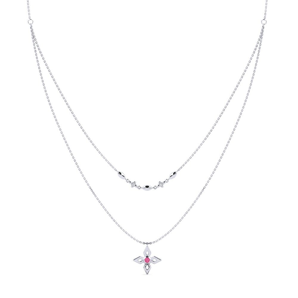 Pink Tourmaline Women's Necklace Tubjusca