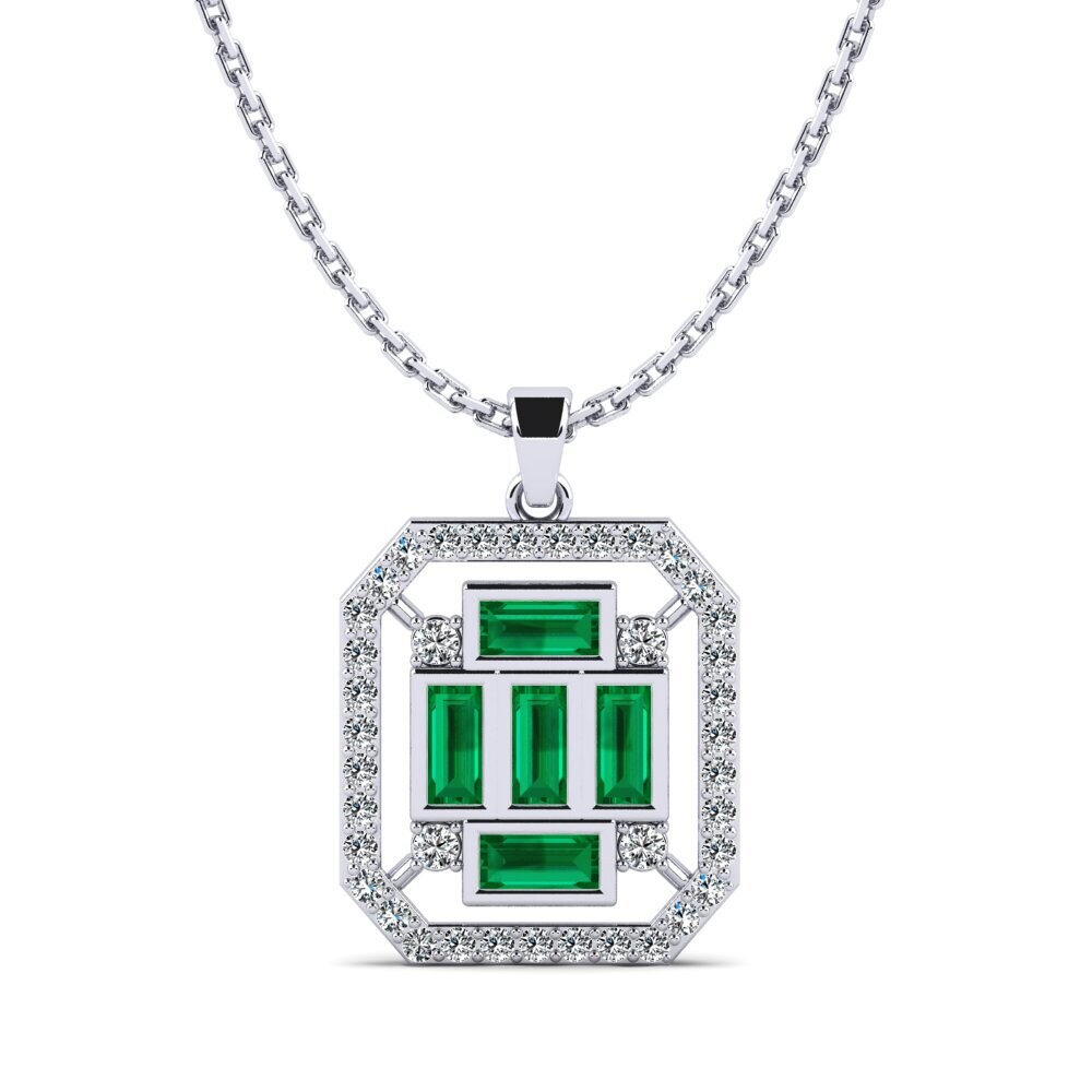 Circonita Verde Colgante de Mujer Tuneya
