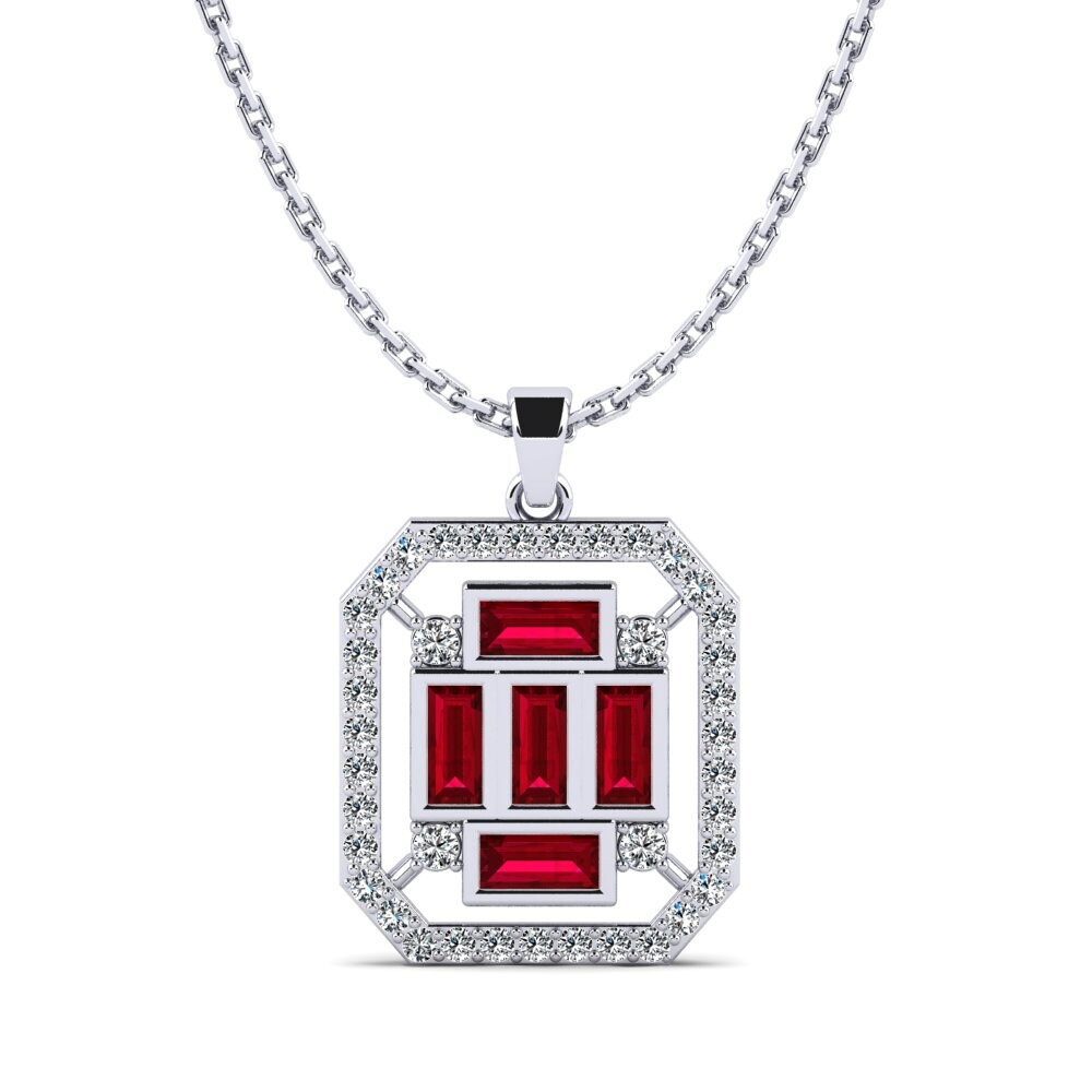 Circonita Roja Colgante de Mujer Tuneya