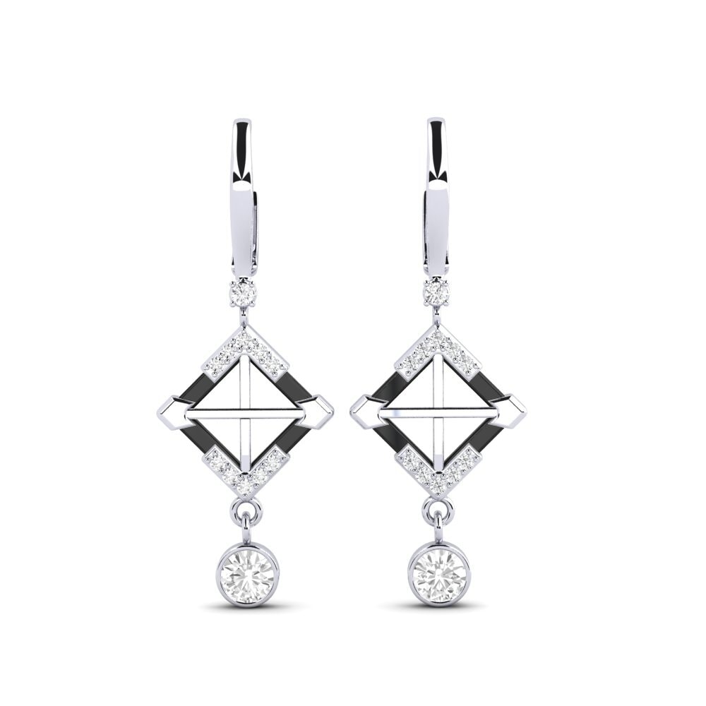 925 Prata de lei diamante-safira Brincos Feminino Turmelle