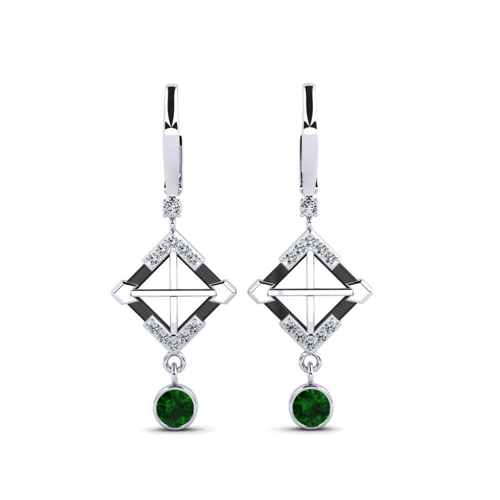 950 Platinum Green Tourmaline Women's Earring Turmelle