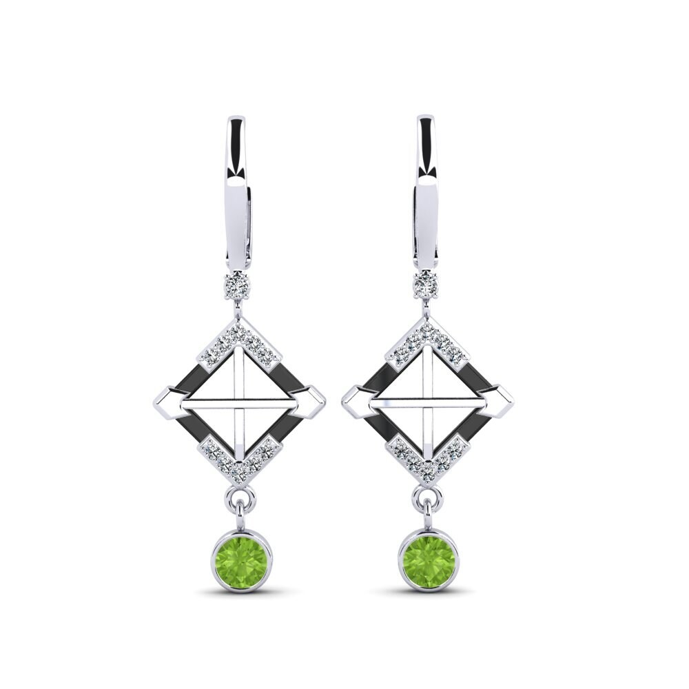 White Silver Peridot Women's Earring Turmelle