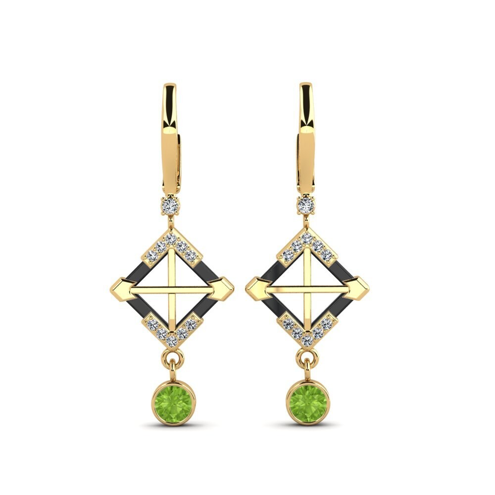 14ct Yellow Gold Peridot Women's Earring Turmelle