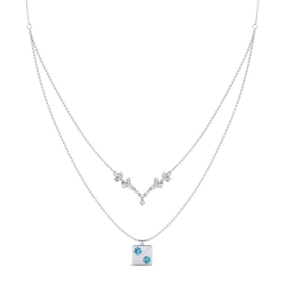 Blue Zircon Women's Necklace Tusconium