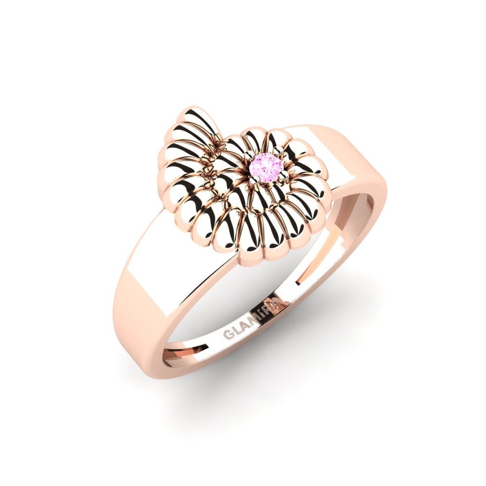 18ct Rose Gold Pink Sapphire Ring Tushan