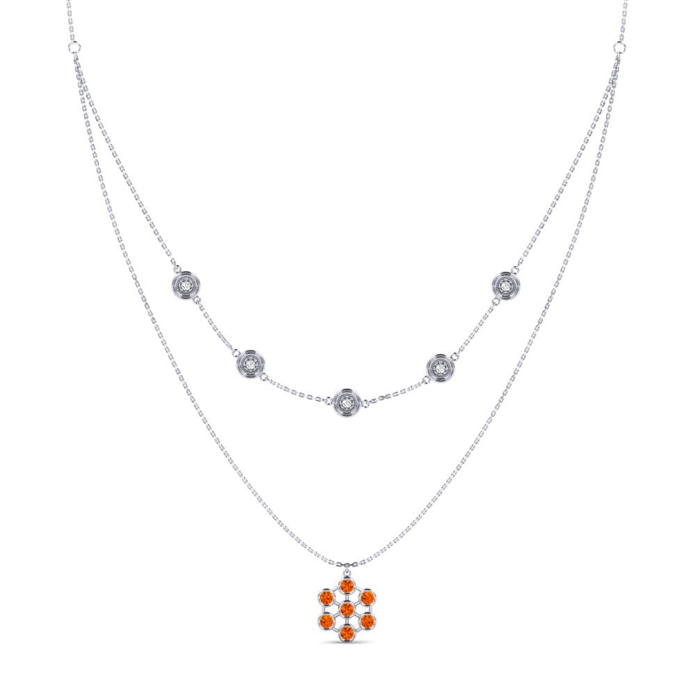 Zafiro Naranja Collar de Mujer Twange