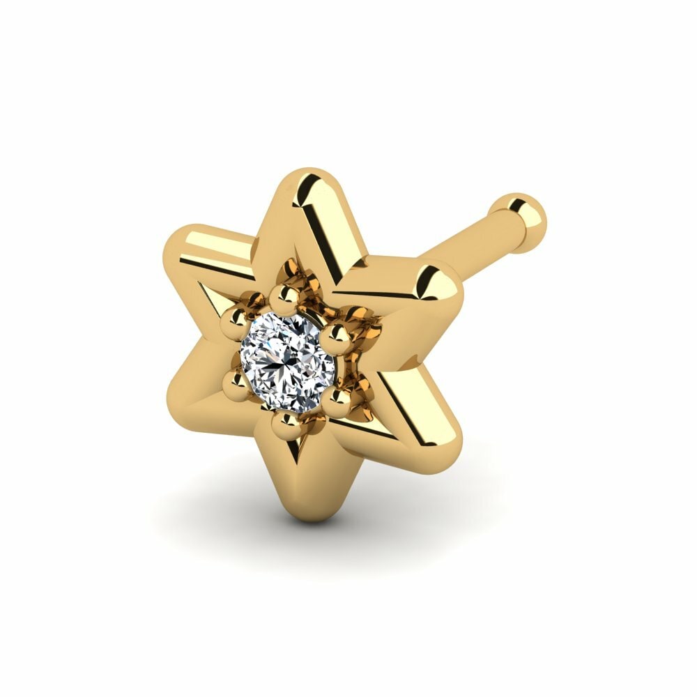 14K Geel Goud Neus Pin Twelfth