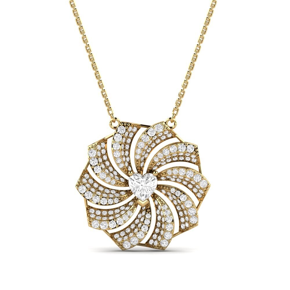Trái Tim Đá Sapphire Trắng Dây chuyền nữ Twellman