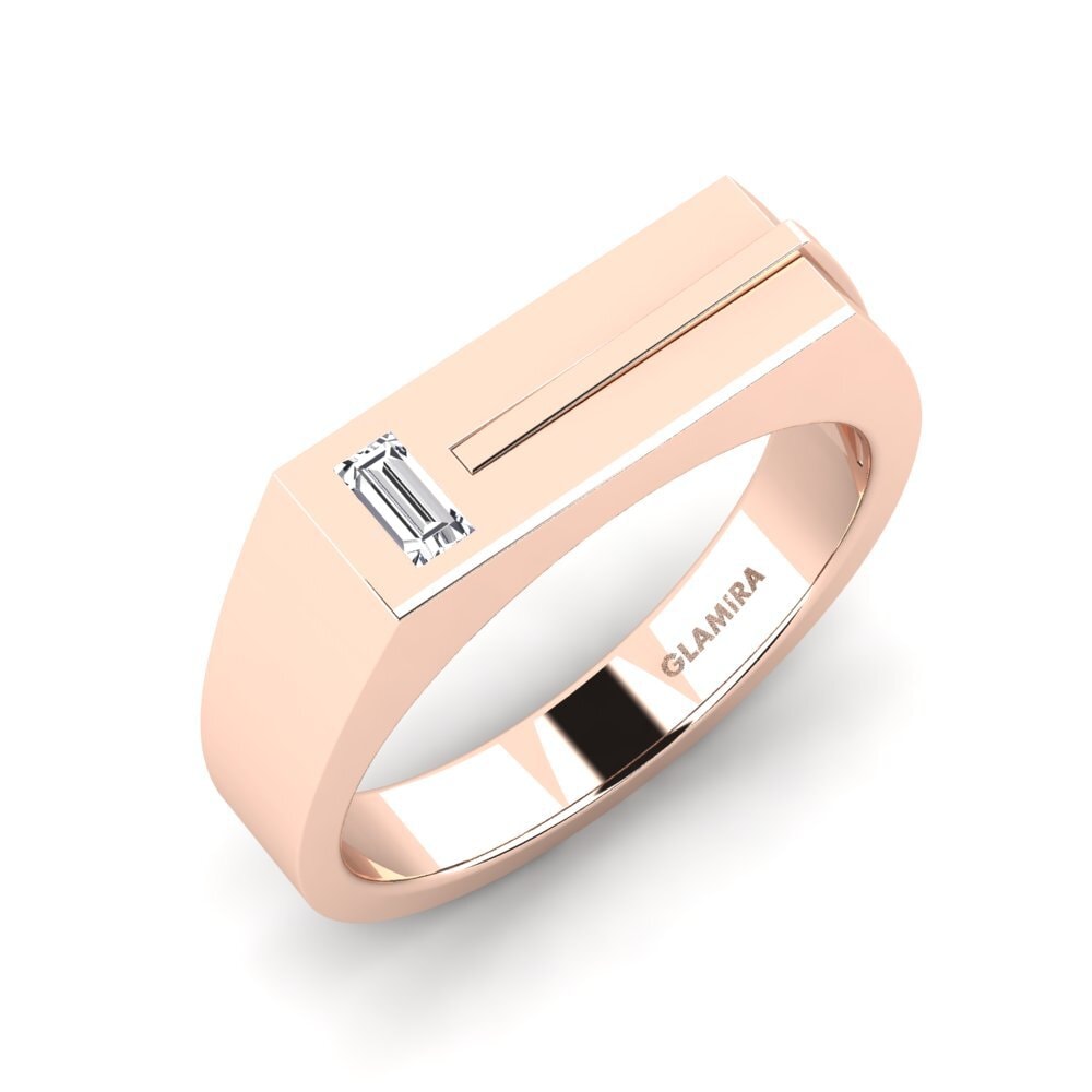 14k Oro Rosa Diamante Anillo de Hombre Ty