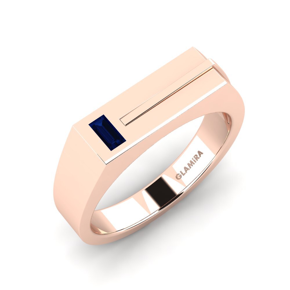 Oro Rosso 750 Zaffiro Anello da uomo Ty