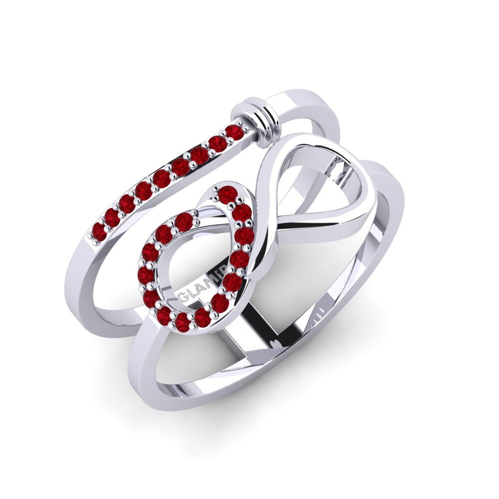 950 Platinum Red Zirconia Ring Ubuzima