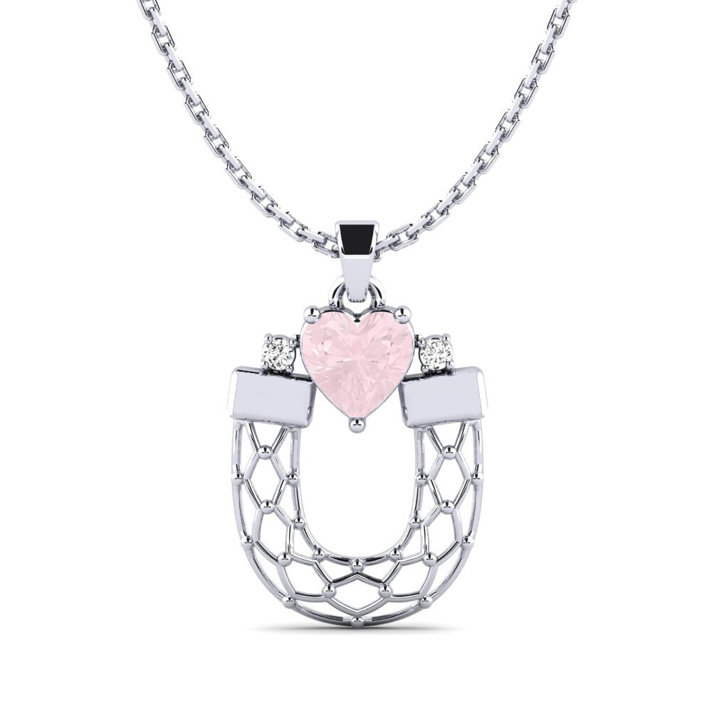 Plata 925 Cuarzo rosa Colgante de Mujer Ueysa