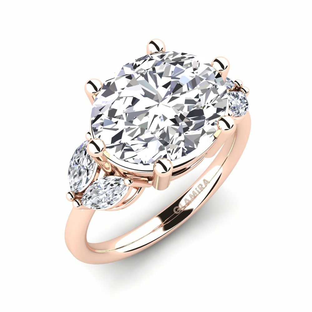 Big Stone Diamond 18K Rose Gold Ring Ujana