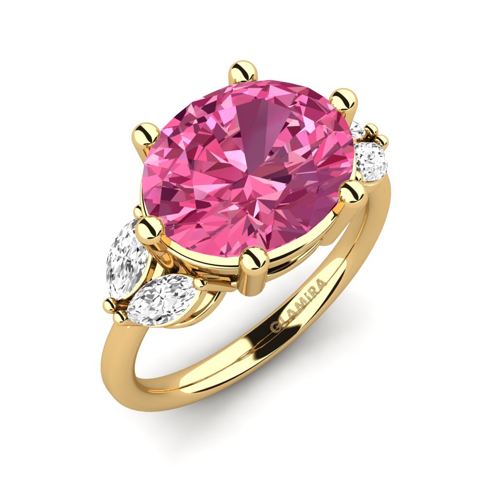 14k Oro Amarillo Anillo Ujana