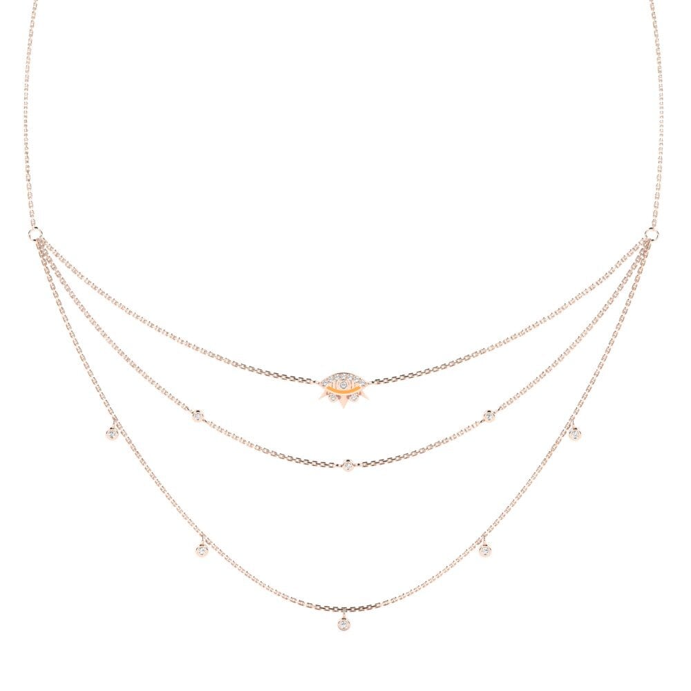 14k Oro Rosa Moissanita Collar de Mujer Ukuvieka