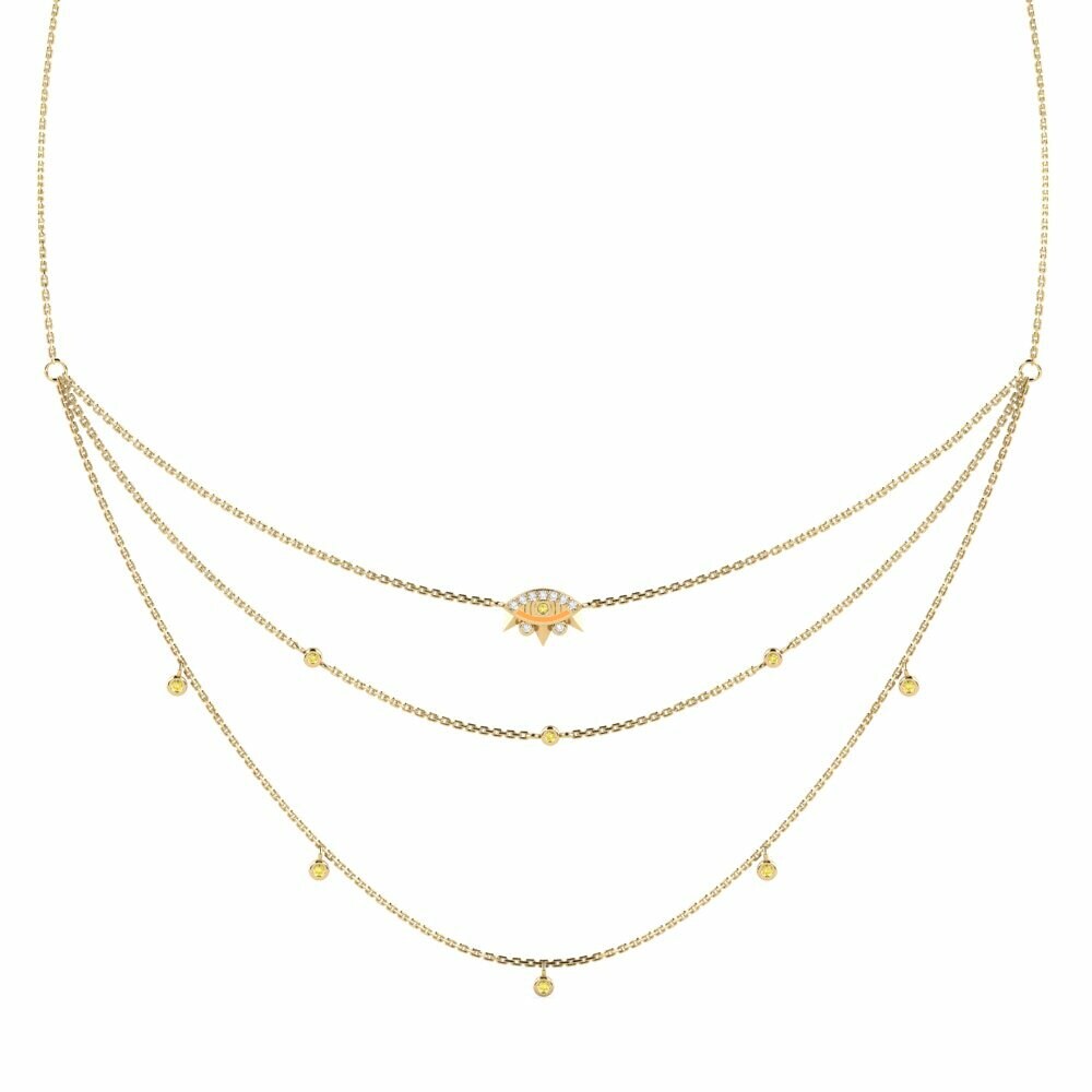 Zafiro amarillo Collar de Mujer Ukuvieka