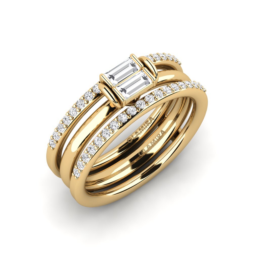 Weißer Saphir Ring Ulamb - SET