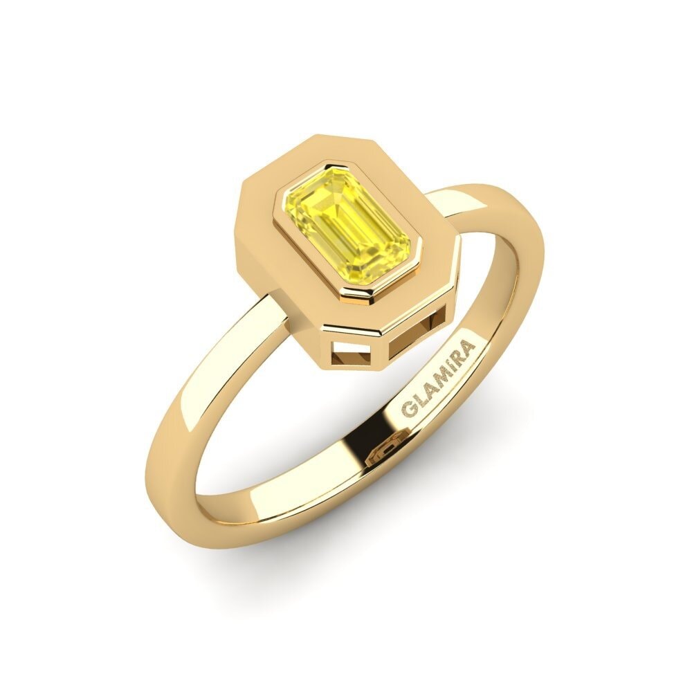 Emerald Cut Yellow Sapphire Engagement Ring Ulfmaerr