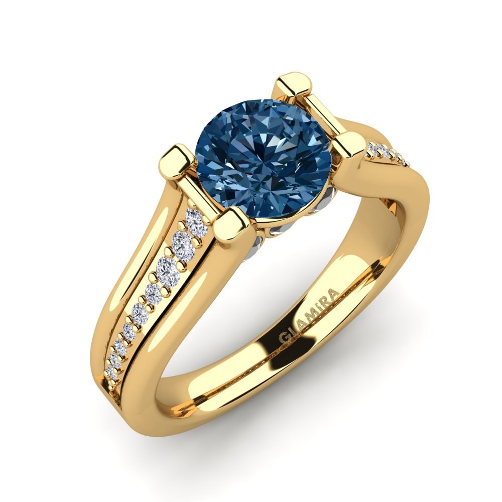 Blue Diamond Engagement Ring Umbria