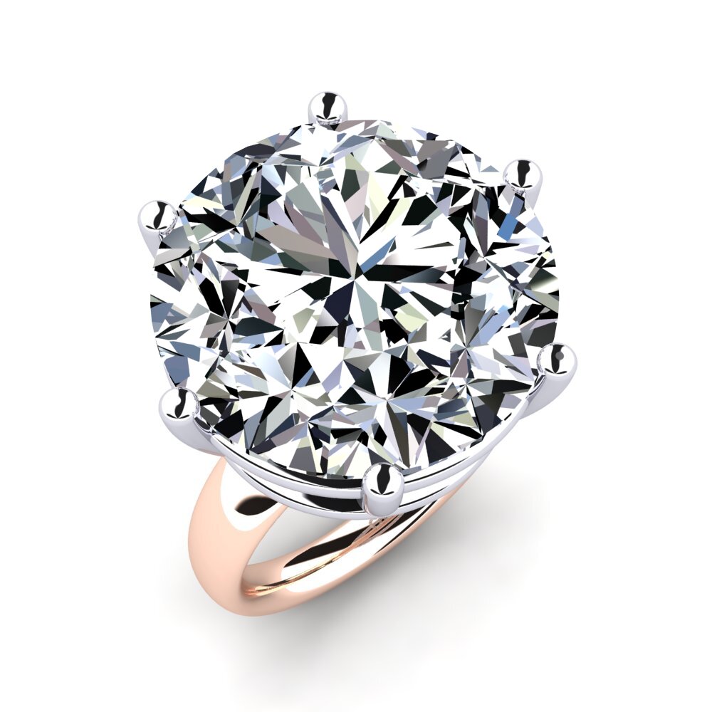 Oro Rosso & Bianco 585 Zircone Anello Umika
