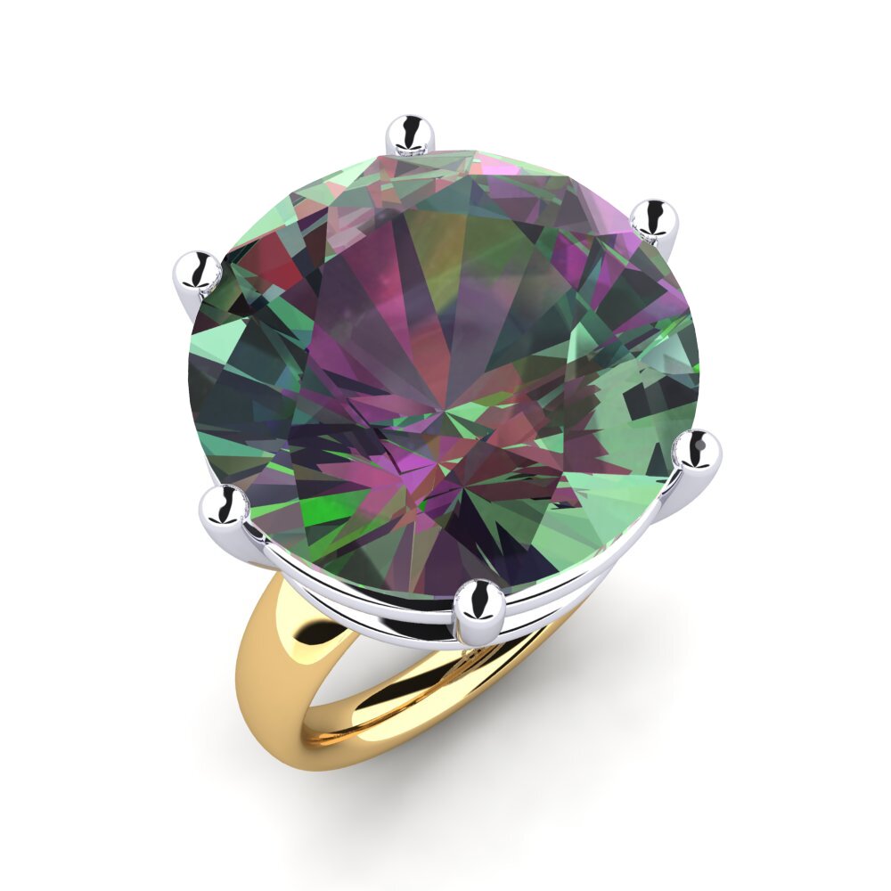9ct Yellow & White Gold Mystic Topaz Ring Umika