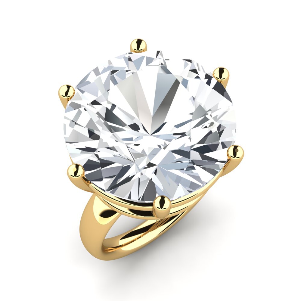 18k Oro Amarillo Circón Blanco Anillo Umika